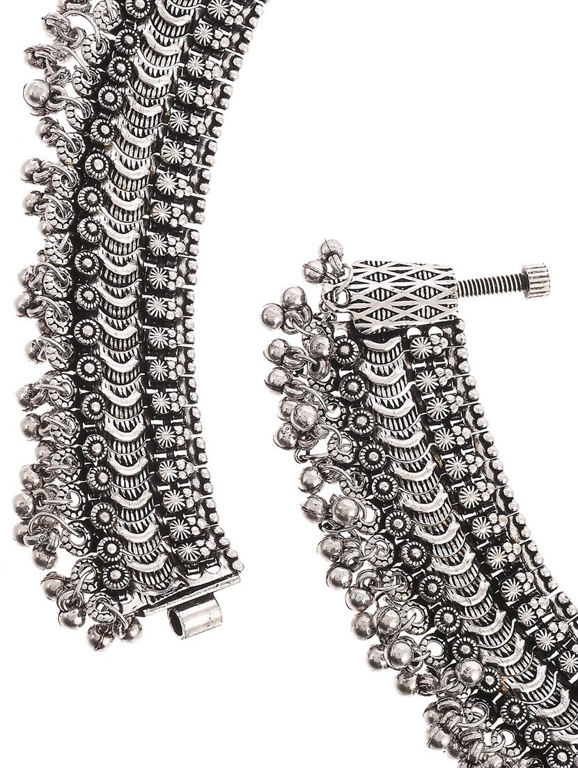 oxidised silver plated heavy anklet paijeb for women - 19536452 - Standard Image - 2
