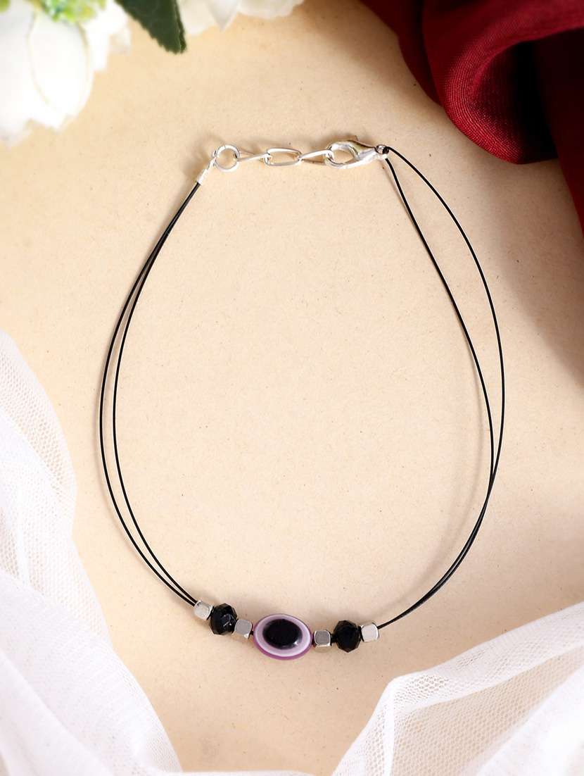 women black western evil eye thread anklet