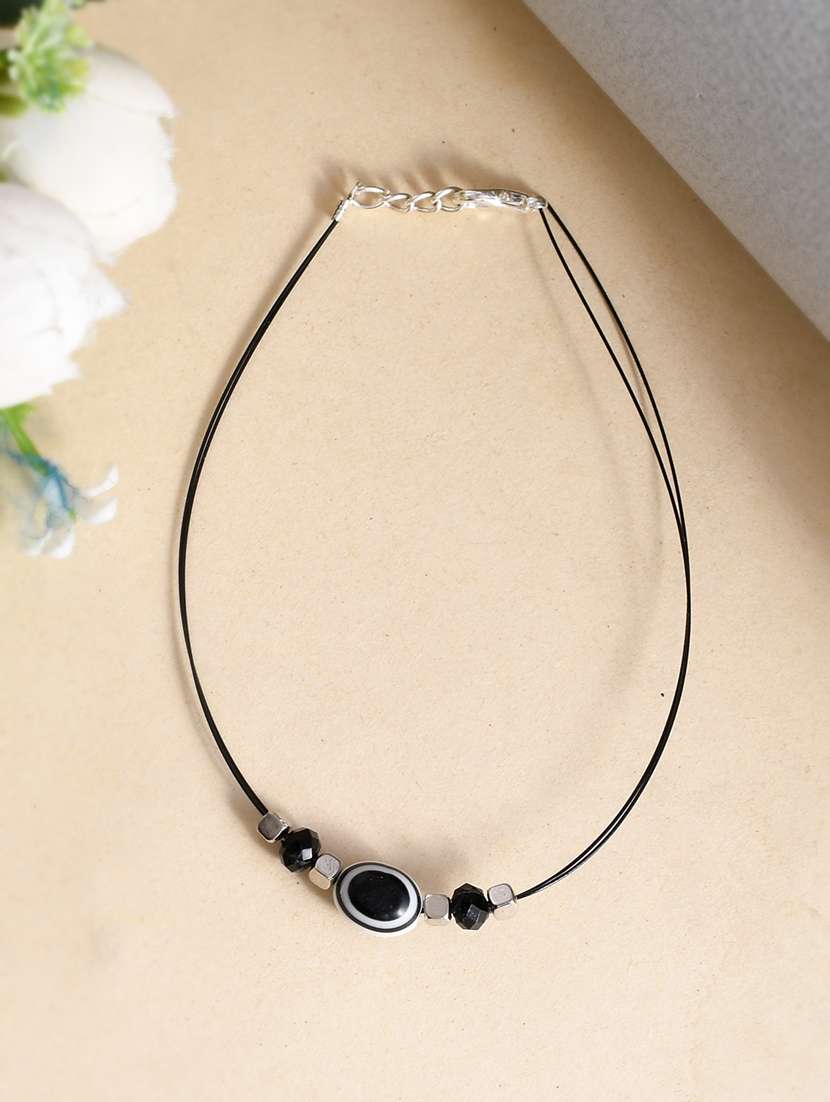 women black western evil eye thread anklet for women