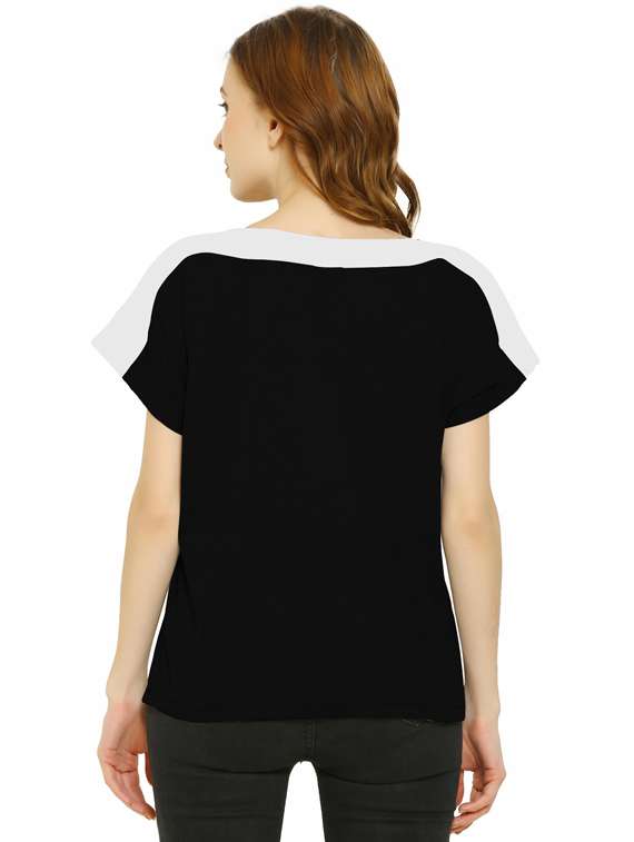 women's color block round neck t-shirt - 19537771 -  Standard Image - 2