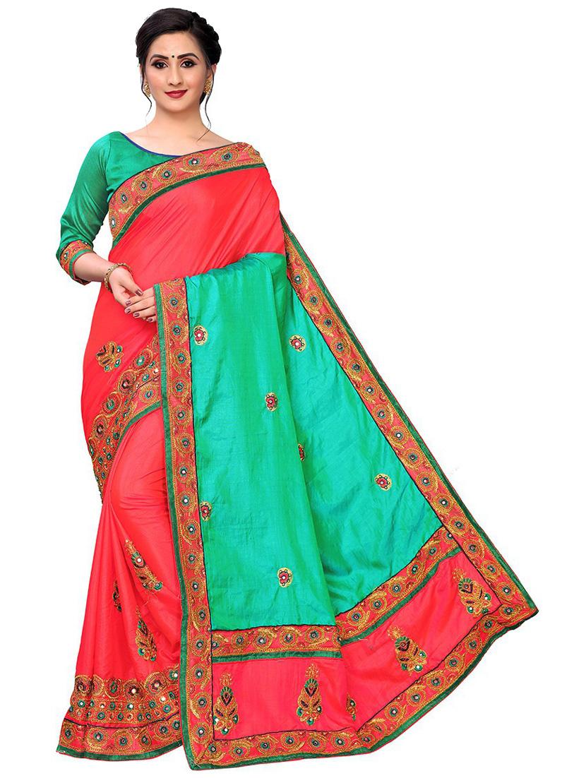 women's embroidered saree with blouse - 19539871 - Zoom Image - 0
