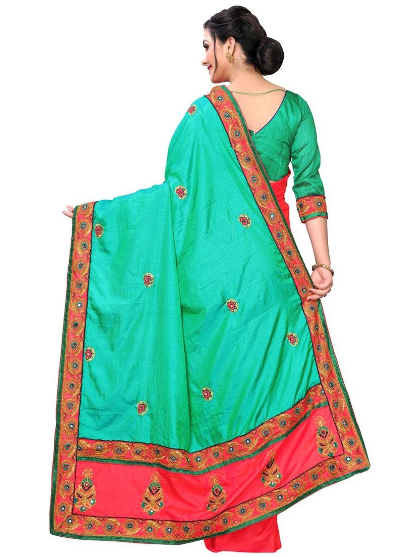 women's embroidered saree with blouse - 19539871 - Standard Image - 2