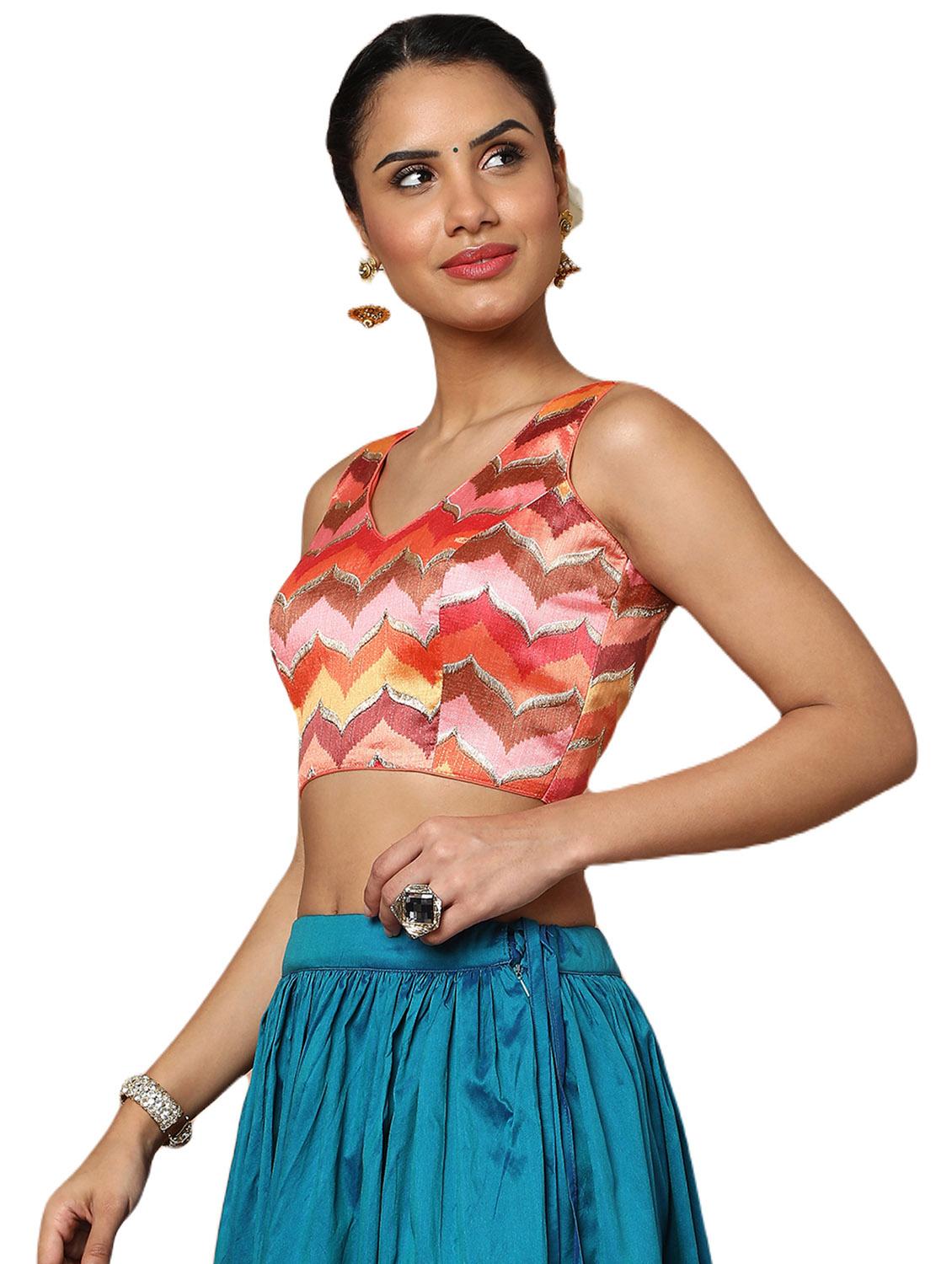 orange silk regular blouse - 19554689 - Standard Image - 2