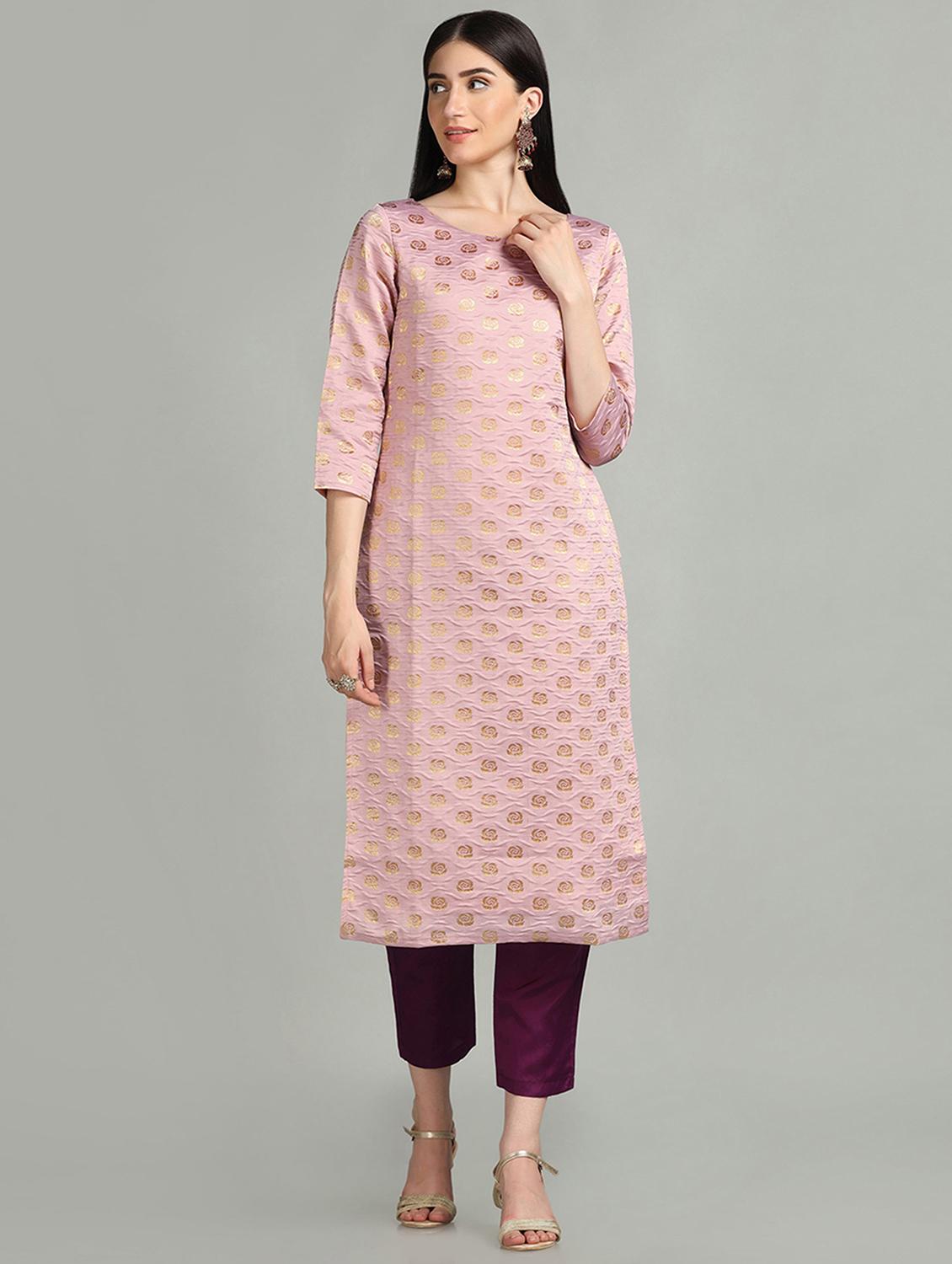 round neck kurta pant set - 19554946 - Standard Image - 2