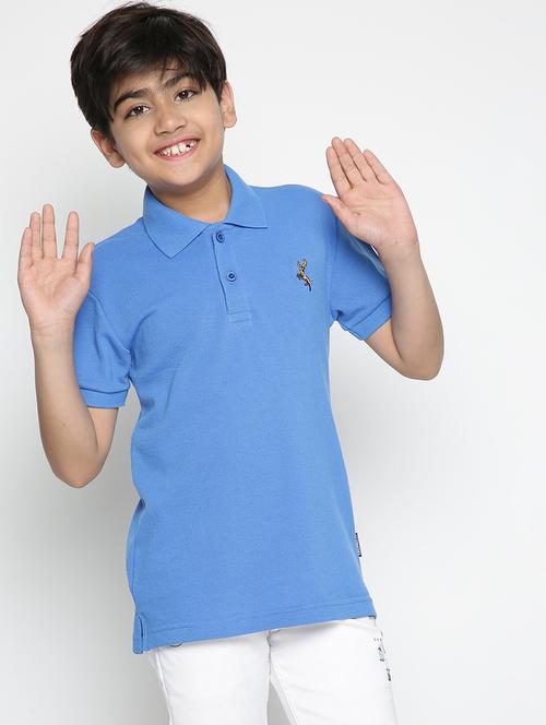 boys polo neck solid t-shirt  - 19555010 -  Standard Image - 0
