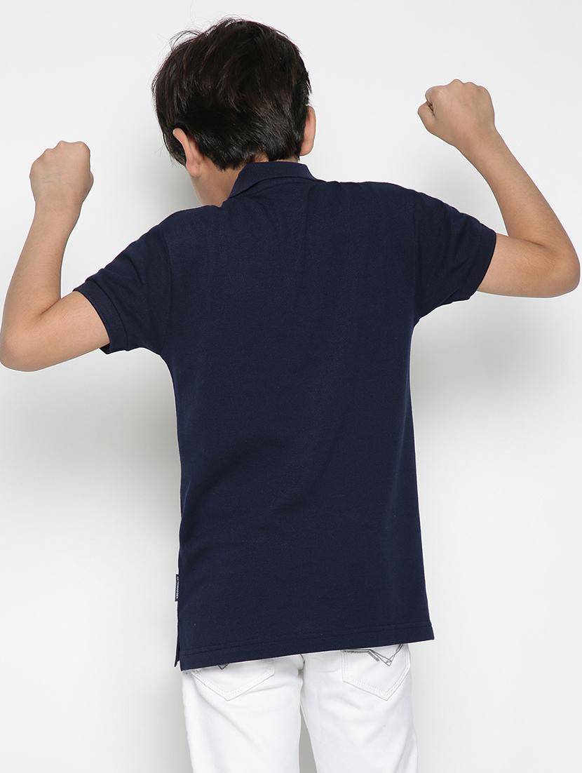 navy blue embroidered detailed polo t-shirt - 19555020 - Standard Image - 2