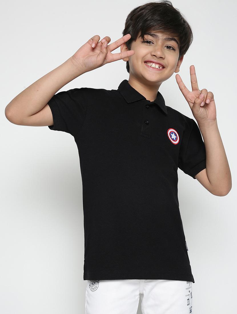 boys polo neck solid t-shirt 