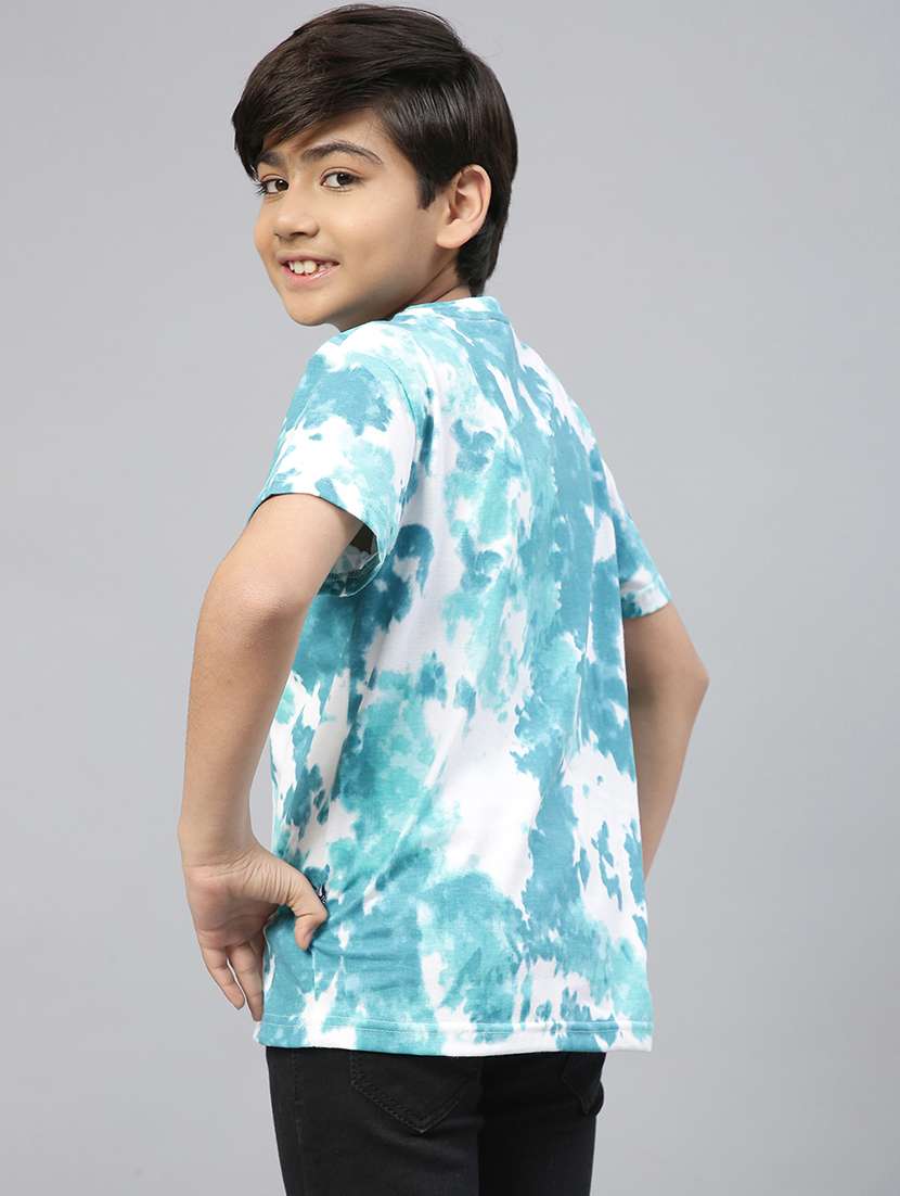 boys round neck front print tie-dyed t-shirt  - 19555031 -  Standard Image - 2