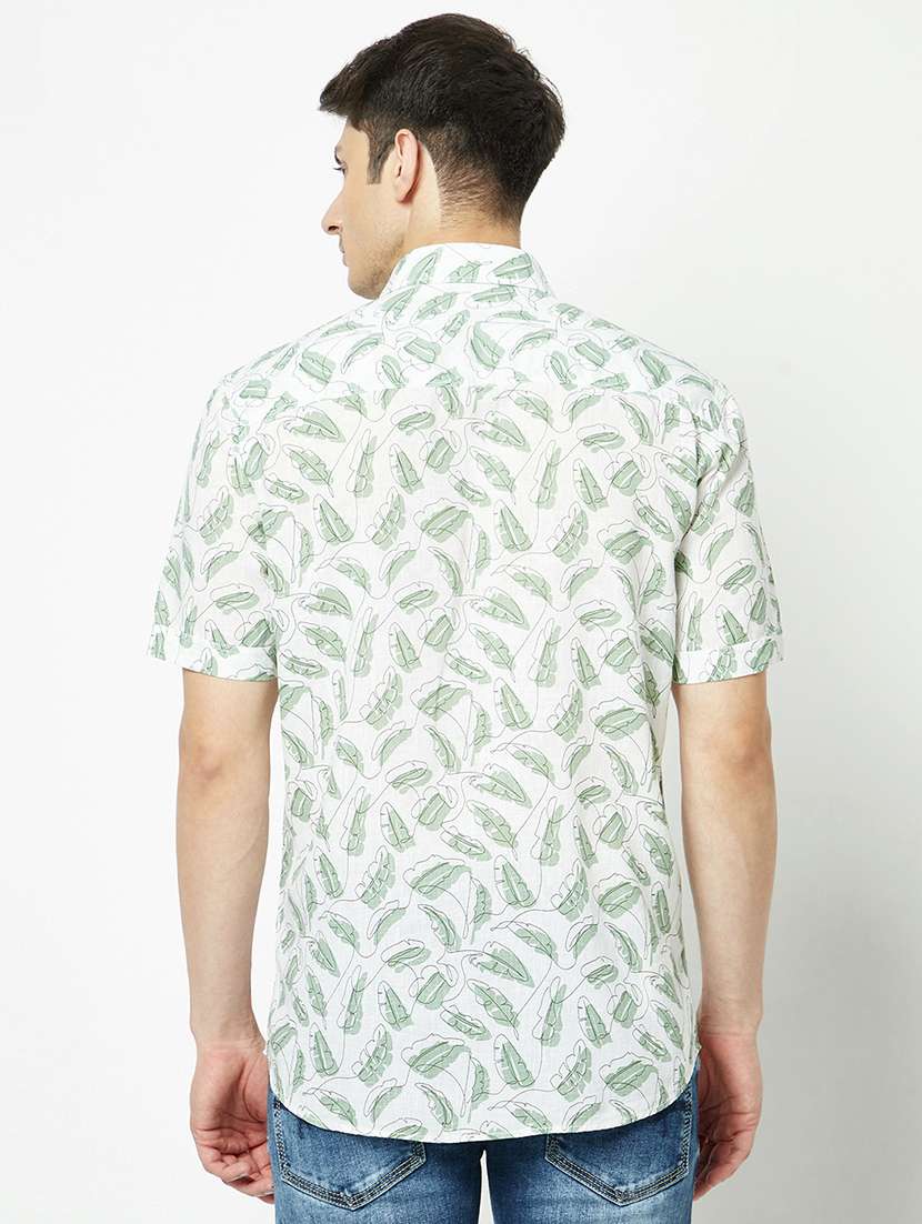 mens leaf print casual shirt - 19555120 -  Standard Image - 2