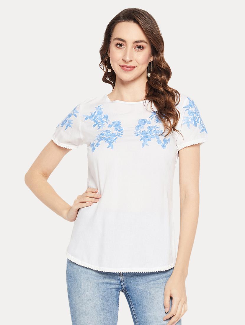 women white regulal fit boat neck top - 19559512 - Zoom Image - 0