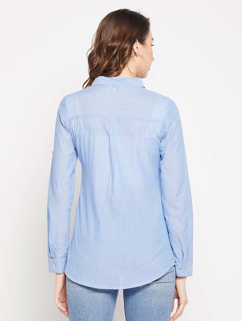 women striped regular shirt - 19560290 - Standard Image - 2