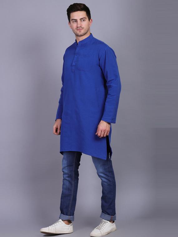 blue solid long kurtas kurta - 19564521 - Standard Image - 2