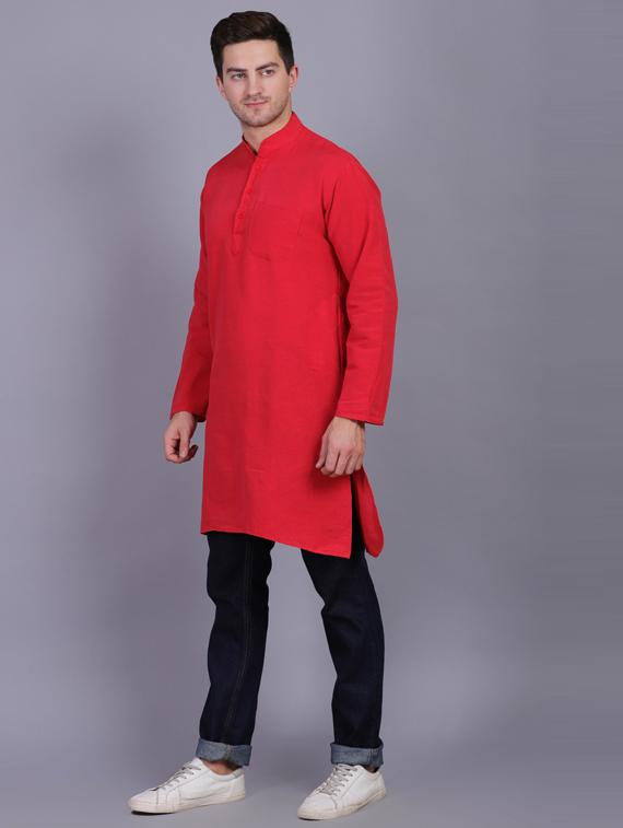 red solid long kurtas kurta - 19564522 - Standard Image - 2
