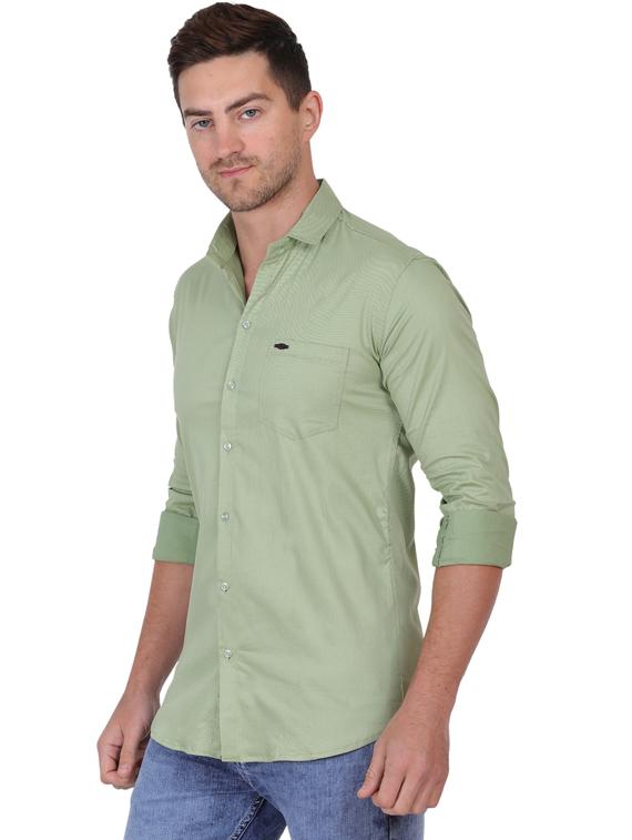 green cotton blend casual shirt - 19564636 - Standard Image - 2