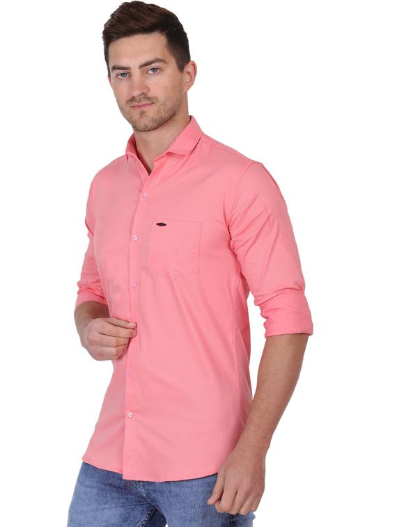 pink cotton blend casual shirt - 19564637 - Standard Image - 2
