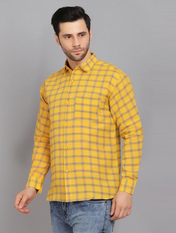 yellow cotton blend casual shirt - 19564652 - Standard Image - 2