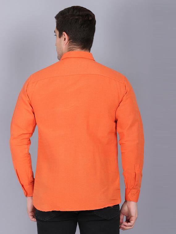 orange cotton casual shirt - 19564675 - Standard Image - 2