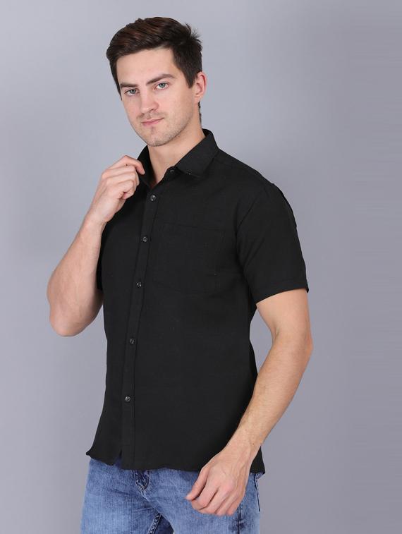 black cotton casual shirt - 19564682 - Standard Image - 2