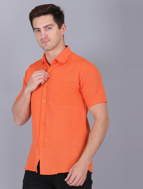 orange cotton casual shirt - 19564686 - Standard Image - 2