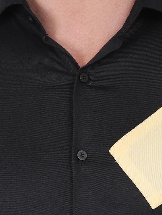 black cotton lycra casual shirt - 19564690 - Standard Image - 2