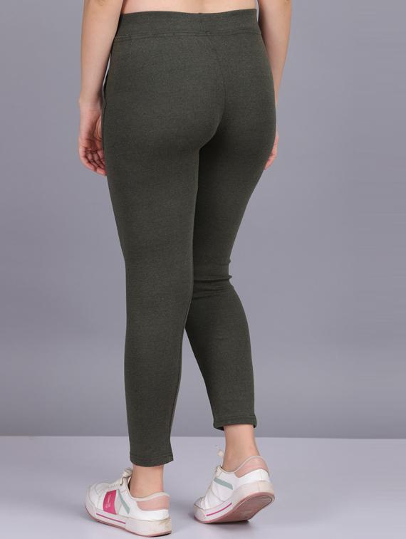green cotton blend jeggings - 19565865 - Standard Image - 2