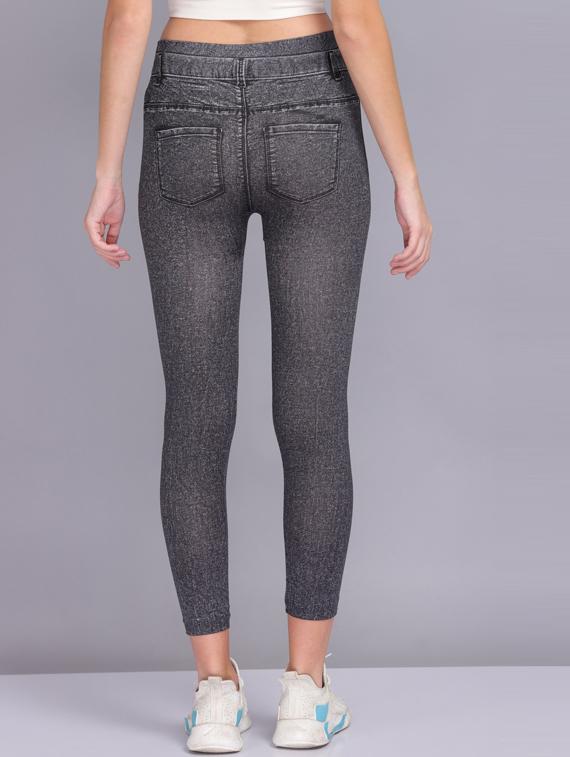 grey solid lycra jegging - 19565877 - Standard Image - 2