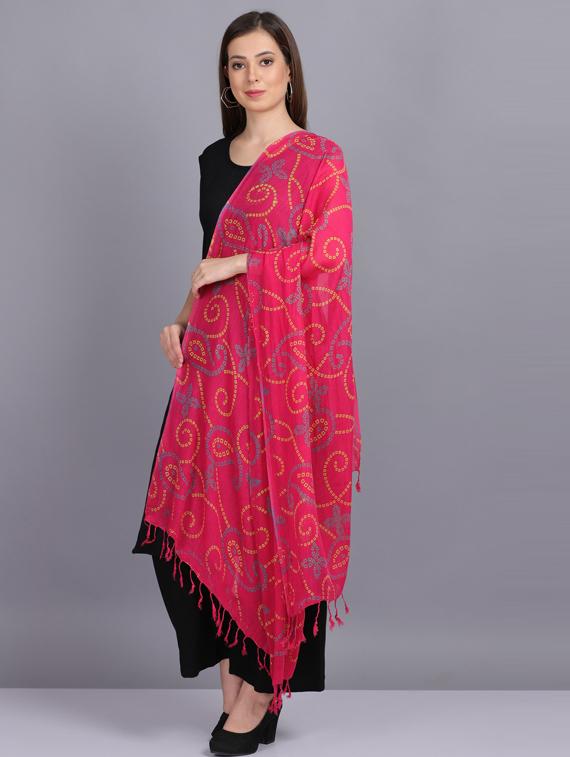 pink rayon dupatta - 19565934 - Standard Image - 2