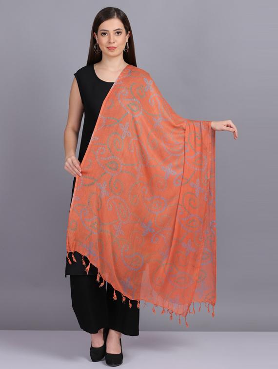orange bandhani printed dupatta - 19565939 - Standard Image - 2