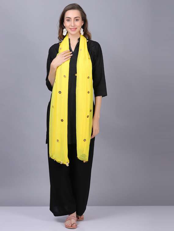 yellow solid dupatta - 19565944 - Standard Image - 2