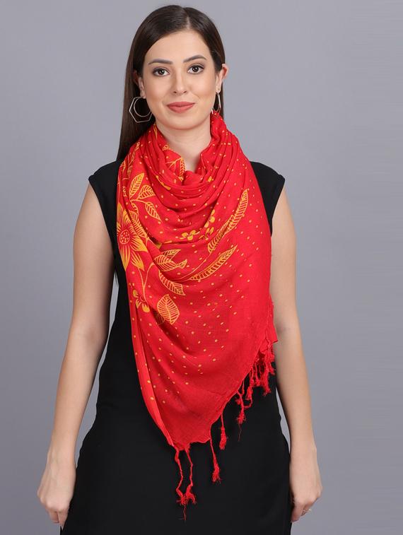 red printed dupatta - 19565955 - Standard Image - 2