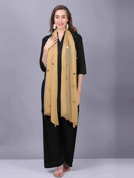 beige solid dupatta - 19565968 - Standard Image - 2