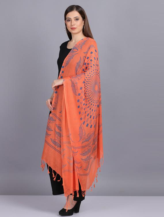 orange printed dupatta - 19565973 - Standard Image - 2