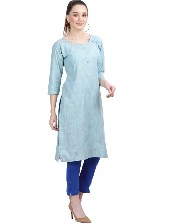 round neck kurta pant set - 19566002 - Standard Image - 2