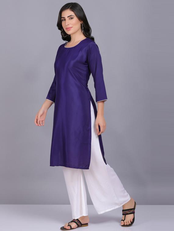 solid kurta palazzo set - 19566006 - Standard Image - 2