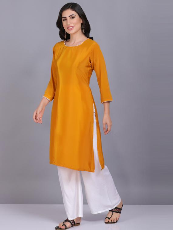 round neck kurta palazzo set - 19566008 - Standard Image - 2