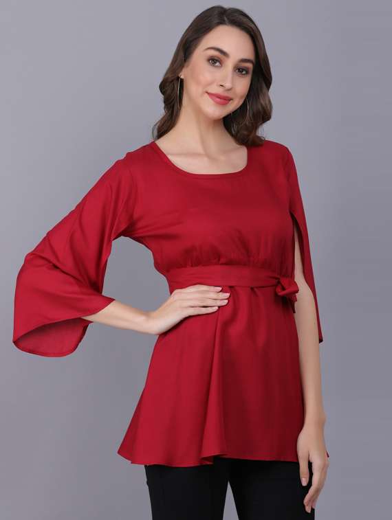 women's straight round neck top - 19566044 -  Standard Image - 2