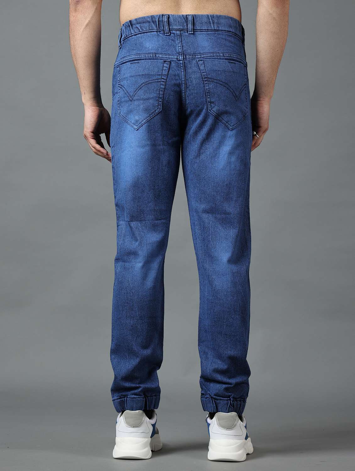 blue cotton blend joggers - 19566731 -  Standard Image - 2