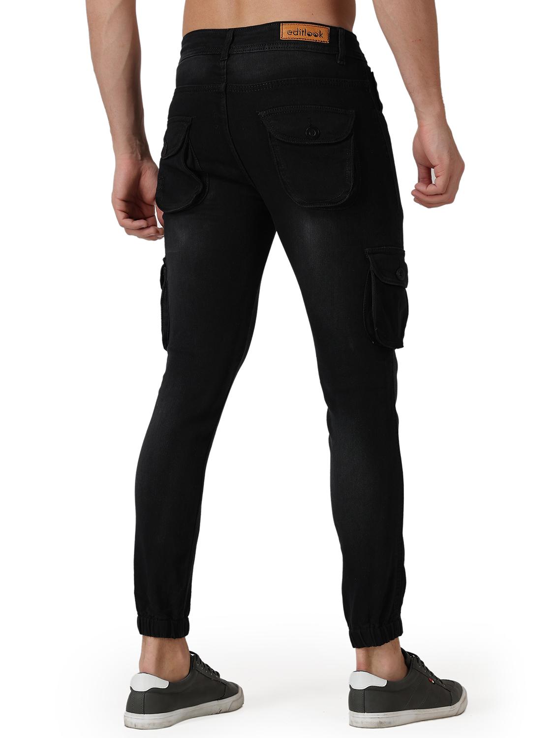 black cotton blend joggers - 19566733 - Standard Image - 2