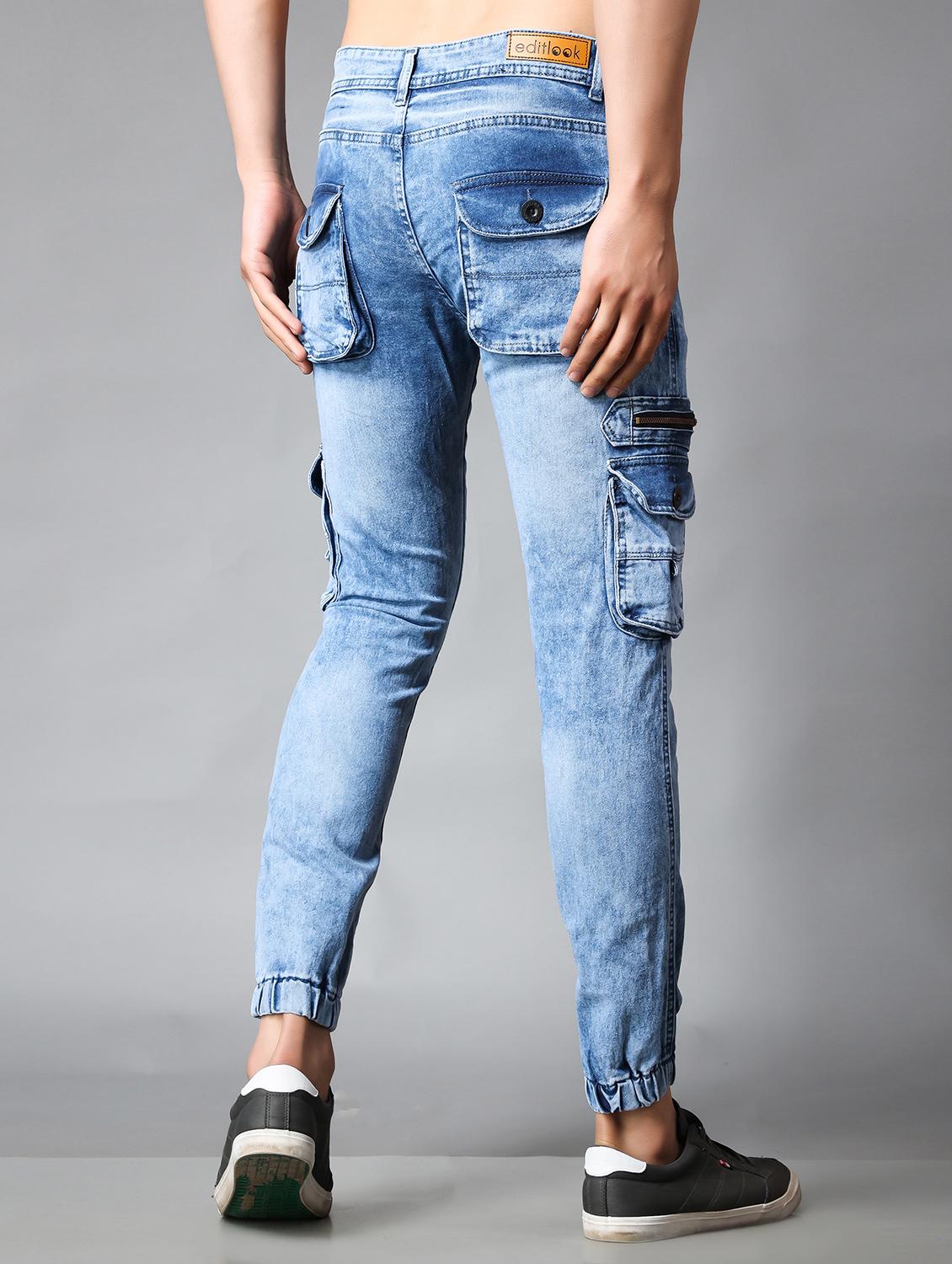 blue cotton blend joggers - 19566734 - Standard Image - 2