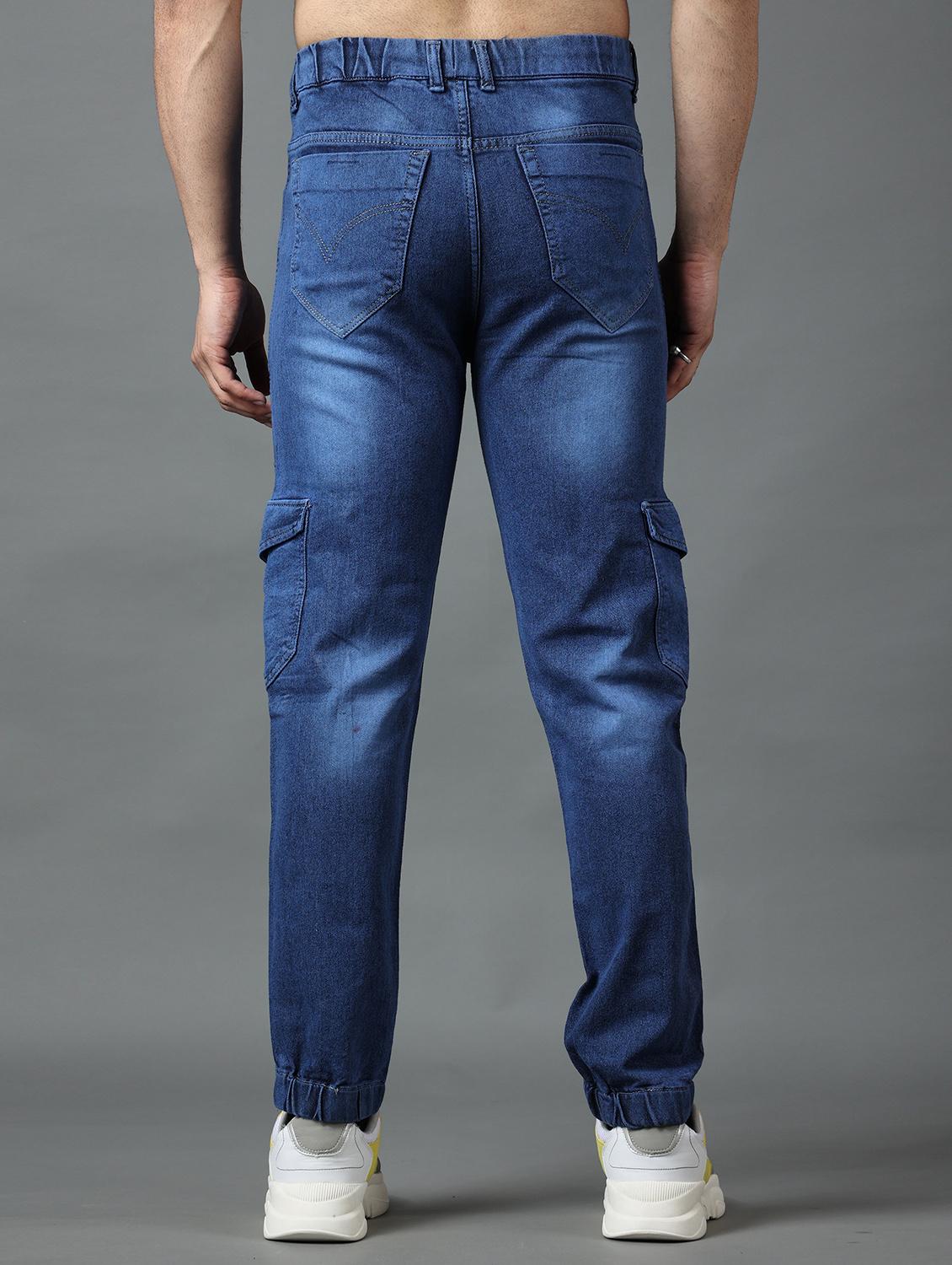 dark blue cotton blend joggers - 19566735 - Standard Image - 2