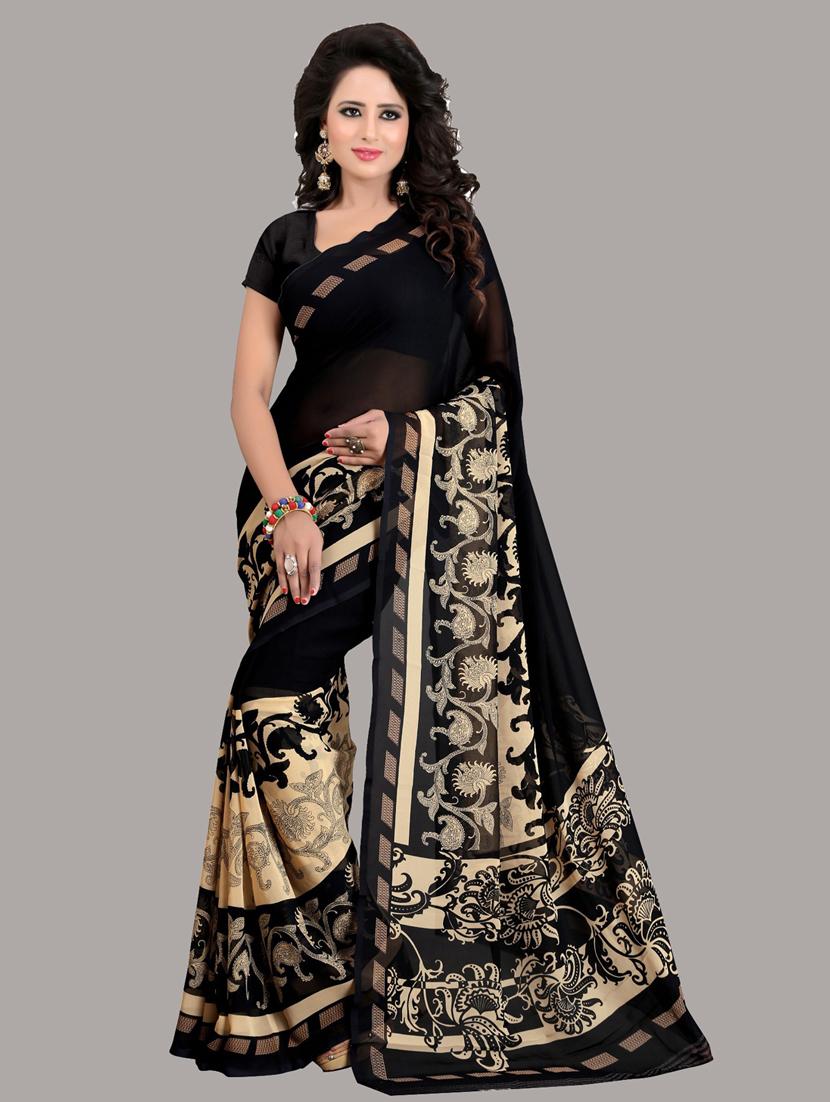 pack of 2 printed sarees with blouse - 19567194 - Standard Image - 2