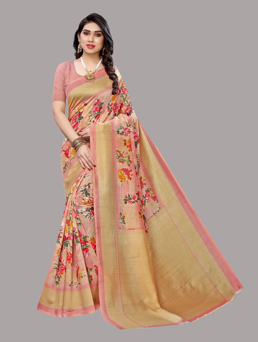 pack of 2 printed sarees with blouse - 19567222 - Standard Image - 2