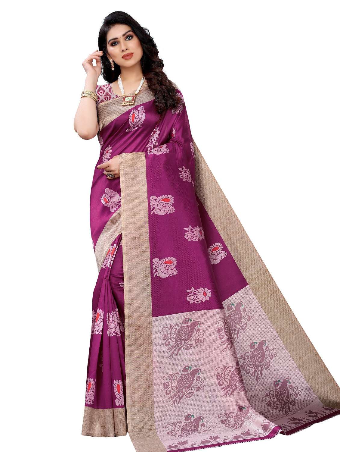 pack of 3 combo saree with blouse - 19567370 -  Standard Image - 2
