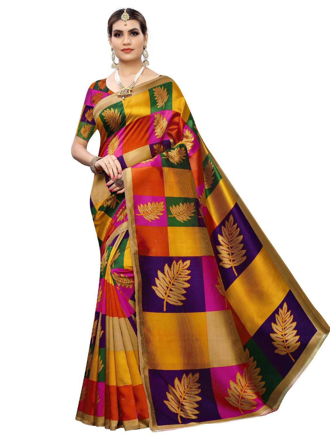 pack of 3 printed sarees with blouse - 19567648 - Standard Image - 2
