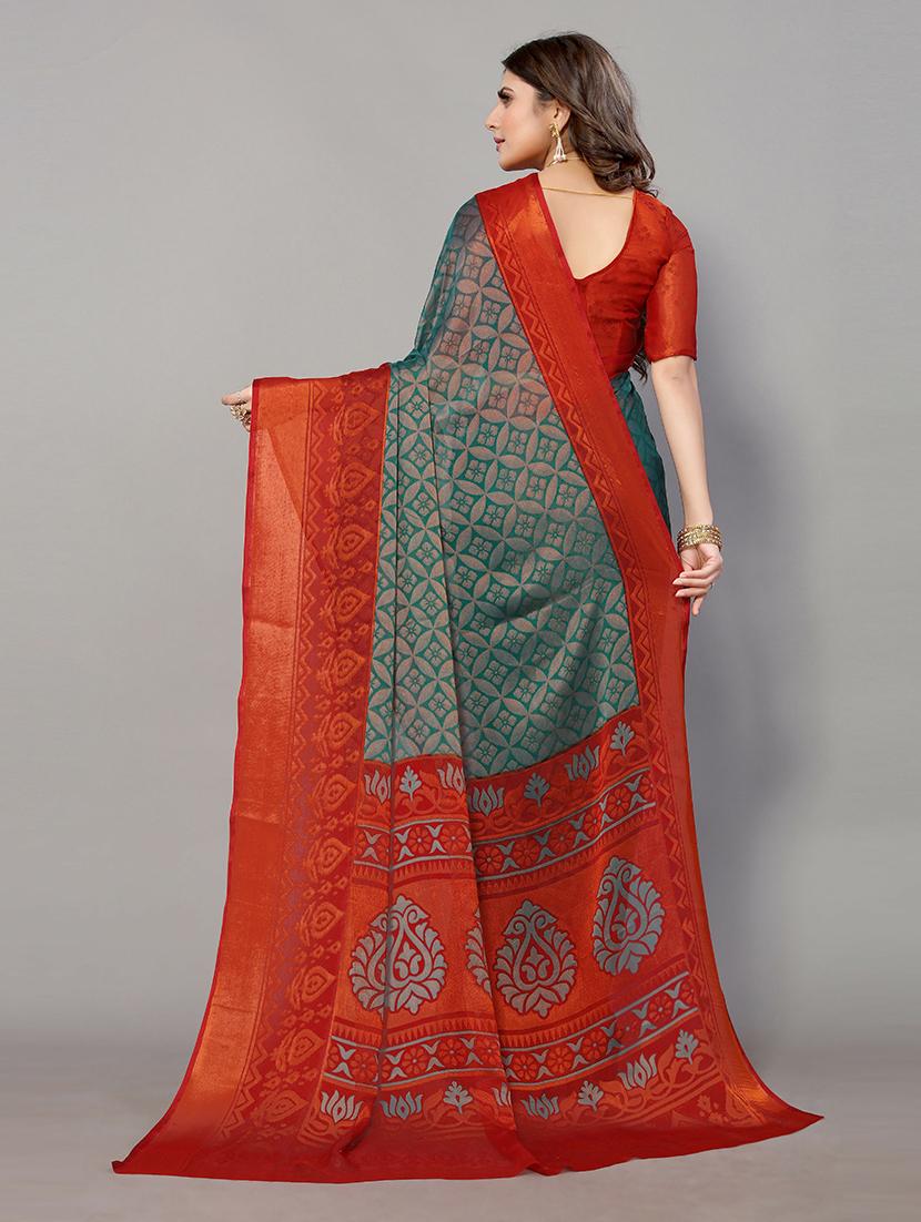 self-design printed saree with blouse - 19568319 - Standard Image - 2