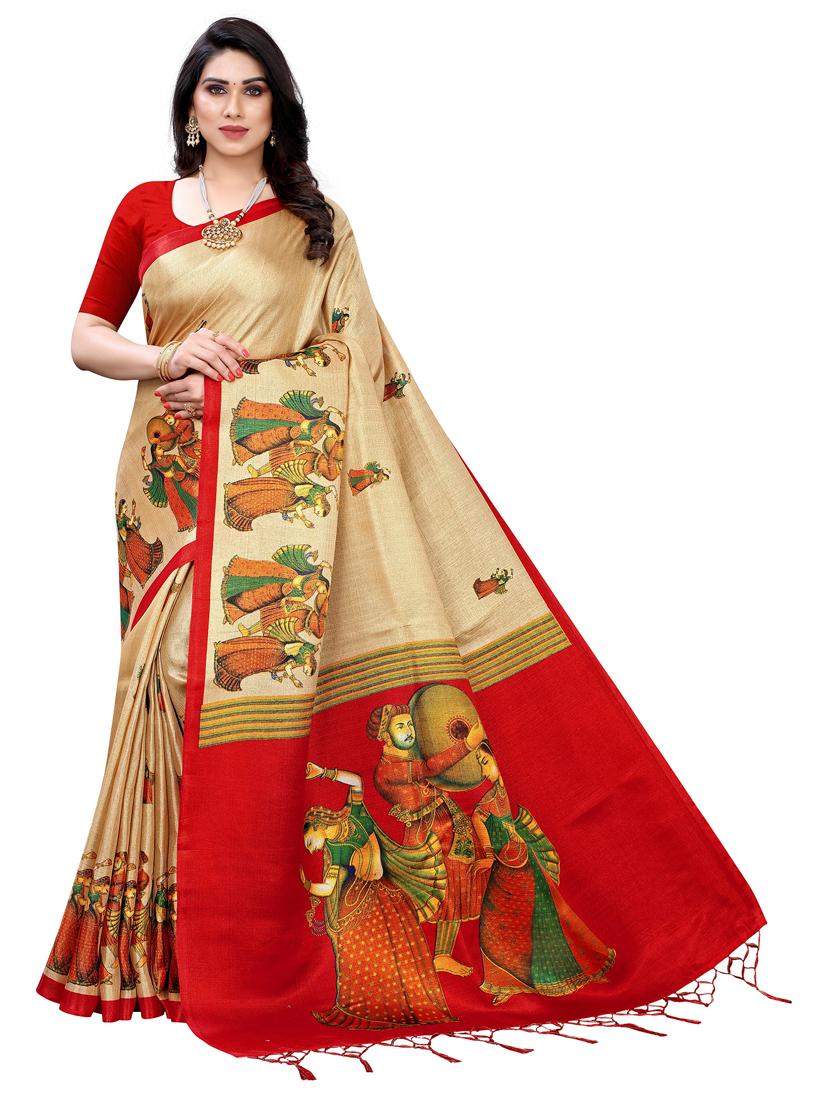 combo printed saree with blouse - 19568450 - Standard Image - 2
