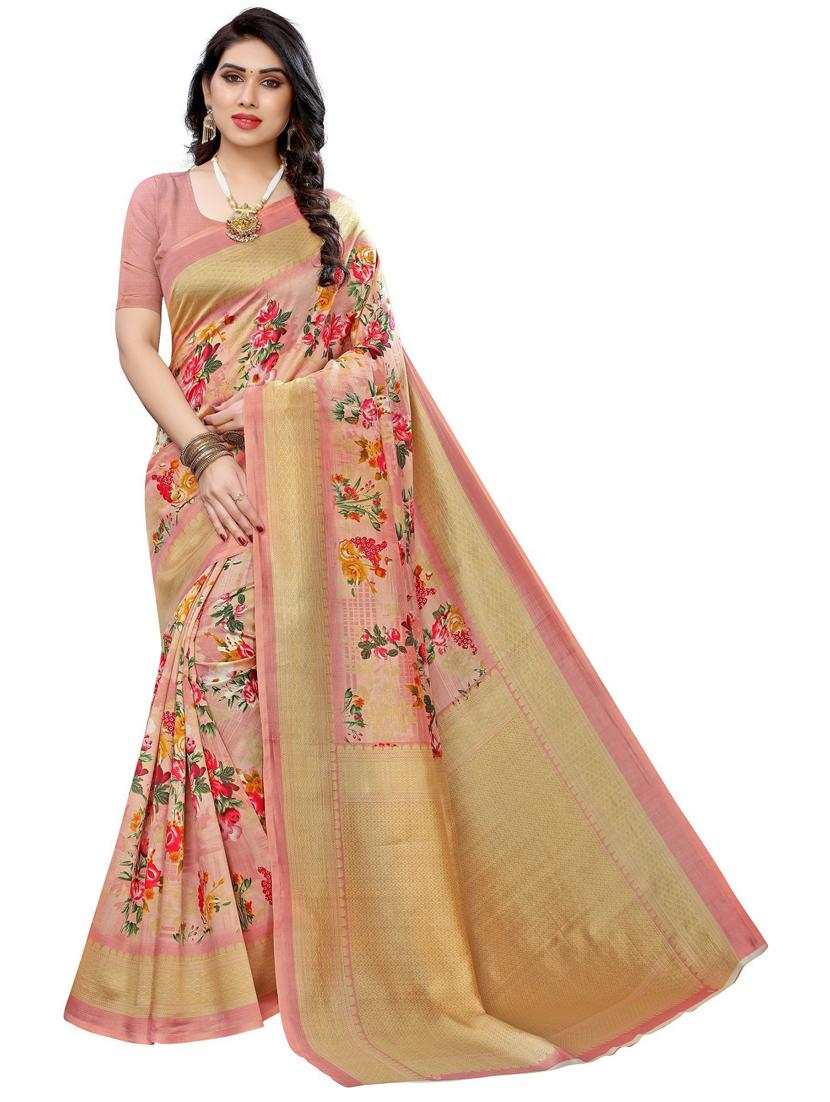pack of 3 printed saree with blouse - 19568471 - Standard Image - 2