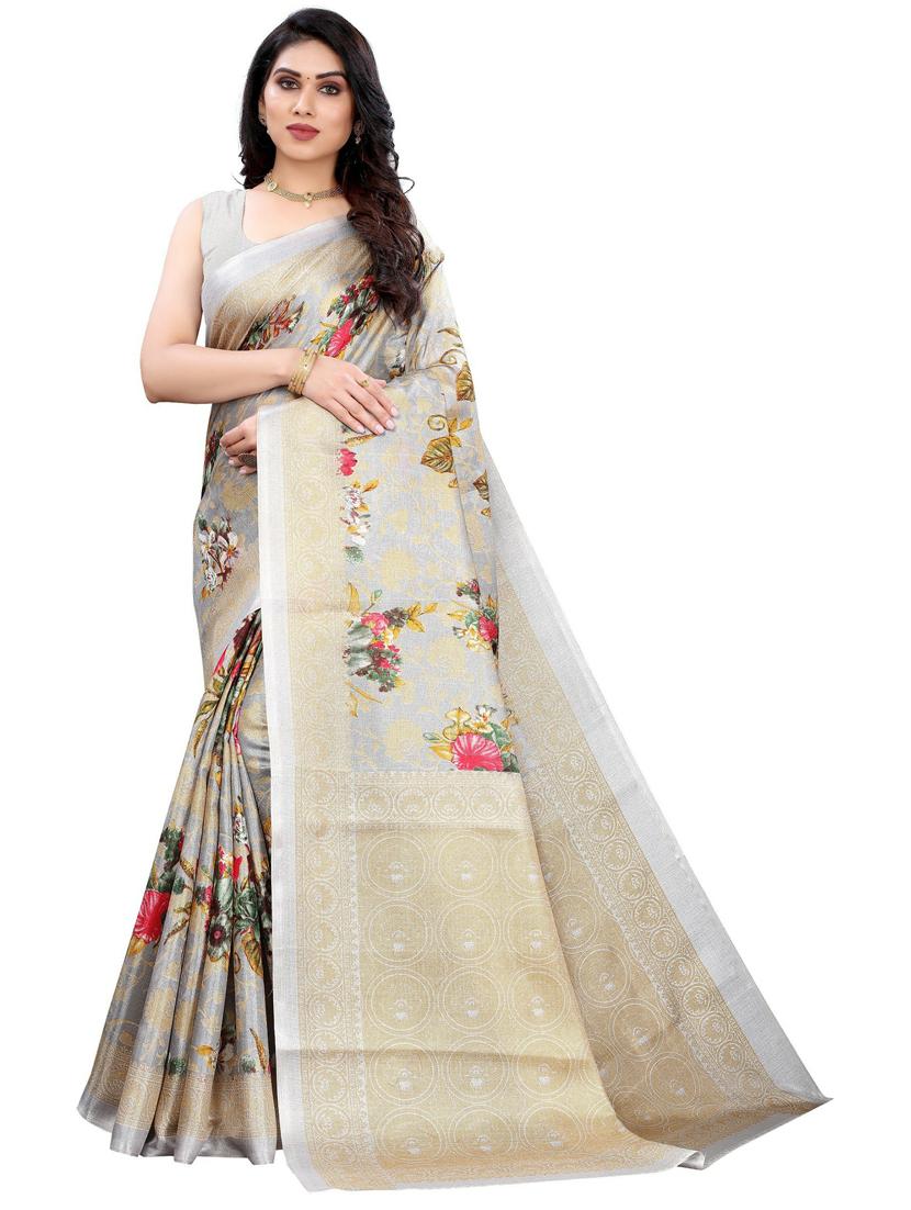 pack of 3 printed saree with blouse - 19568503 - Standard Image - 2