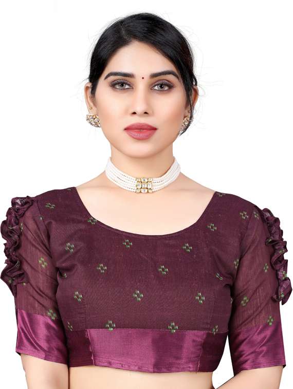 purple linen bhagalpuri saree with blouse - 19568925 -  Standard Image - 2