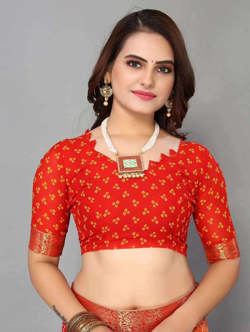 georgette bandhani saree with blouse - 19569450 -  Standard Image - 2